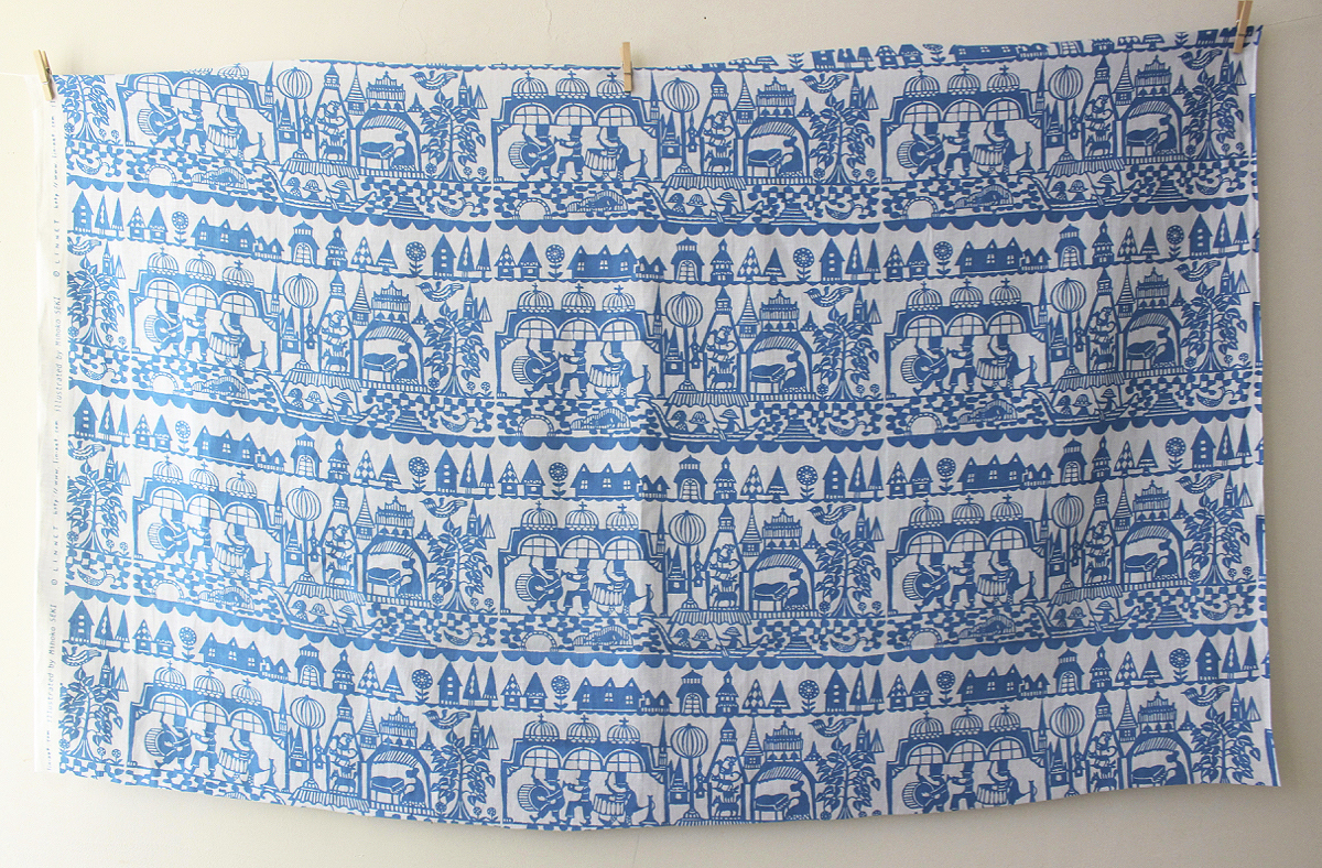 LINNET linen print リネンプリント 水辺のもてなしブルーブルーエ